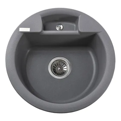 Гранітна мийка Globus Lux GURON 480 мм-А0003, сірий металік